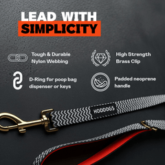Standard Dog Leash with Neoprene Padded Handle - Hoddogs